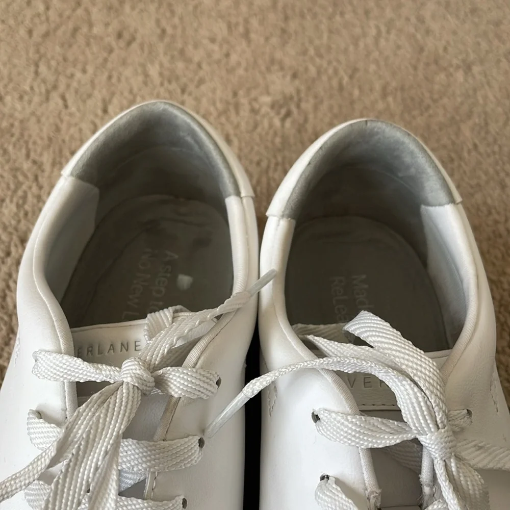 Everlane ReLeather White Sneakers Unisex Minimalist W’s 9.5 M’s 7.5 Shoes Casual